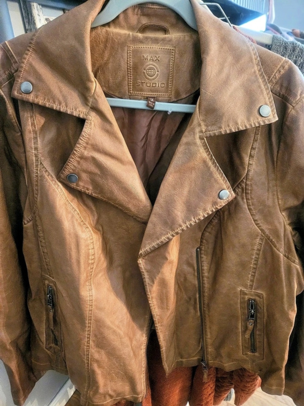 Max Studio Women's Brown Moto Jacket